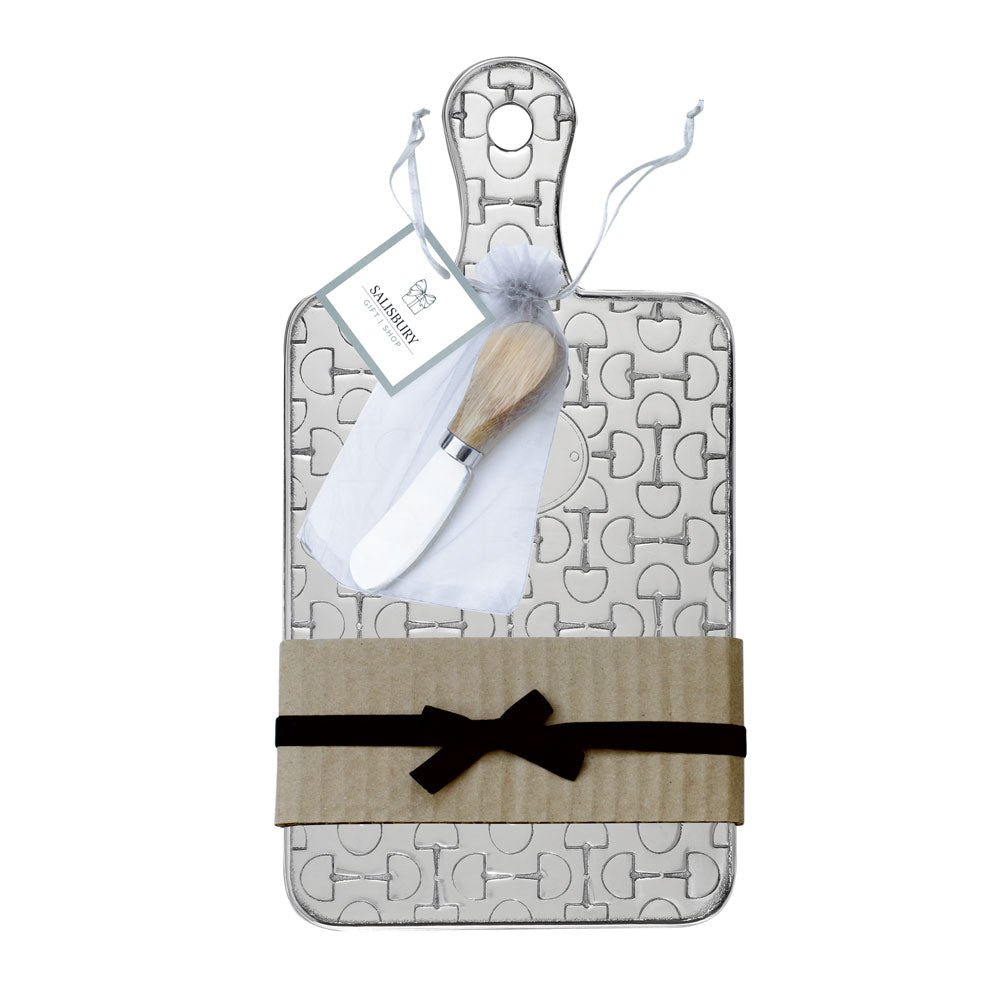 SERVING BOARD & KNIFE SET BY SALISBURY PEWTER