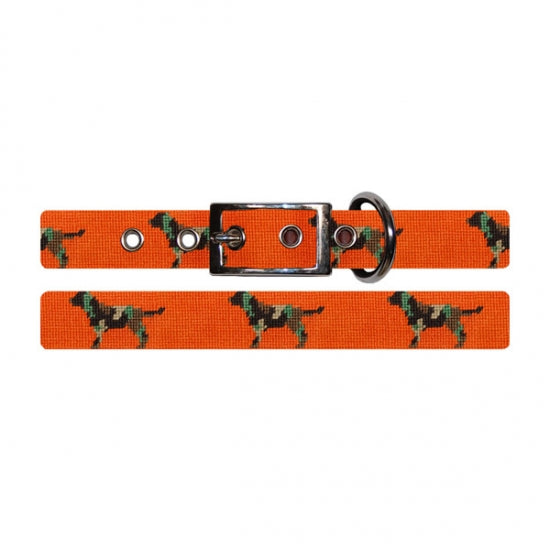 Camo Retriever Needlepoint Dog Collar