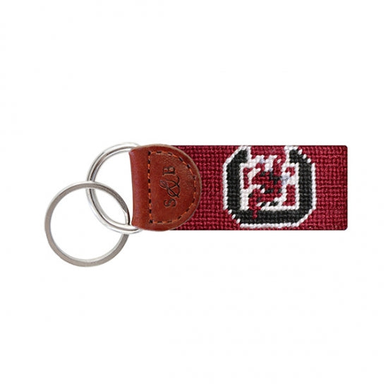 South Carolina (Garnet) Needlepoint Key Fob