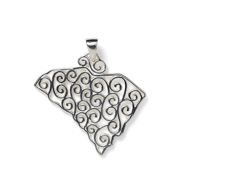 Small South Carolina State Pendant With Full Filigree