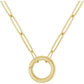 14K Yellow Circle Charm Necklace