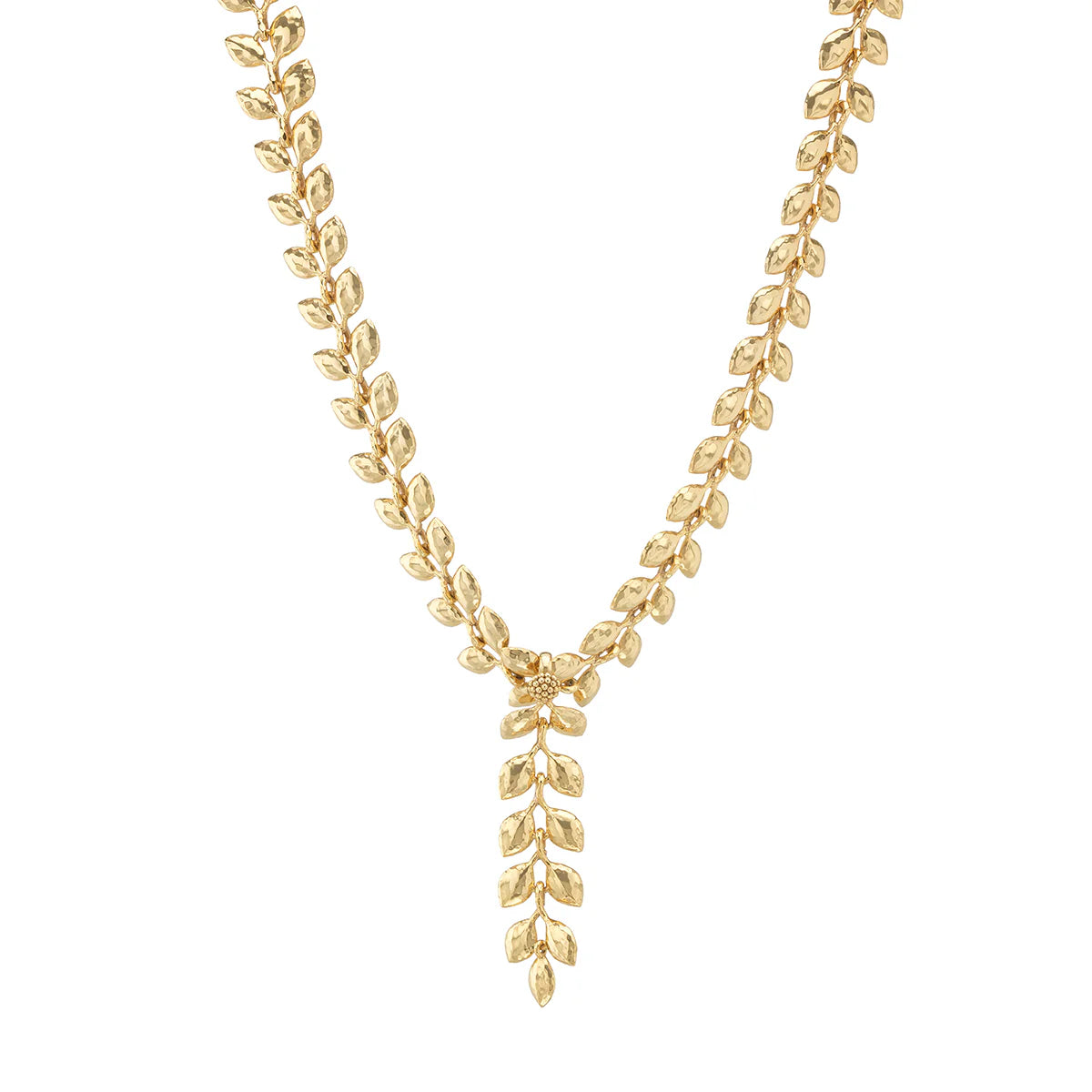 Golden Laurel Convertible Necklace, 16"+2" - Gold