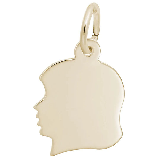Gold Silhouette Girl's Charm