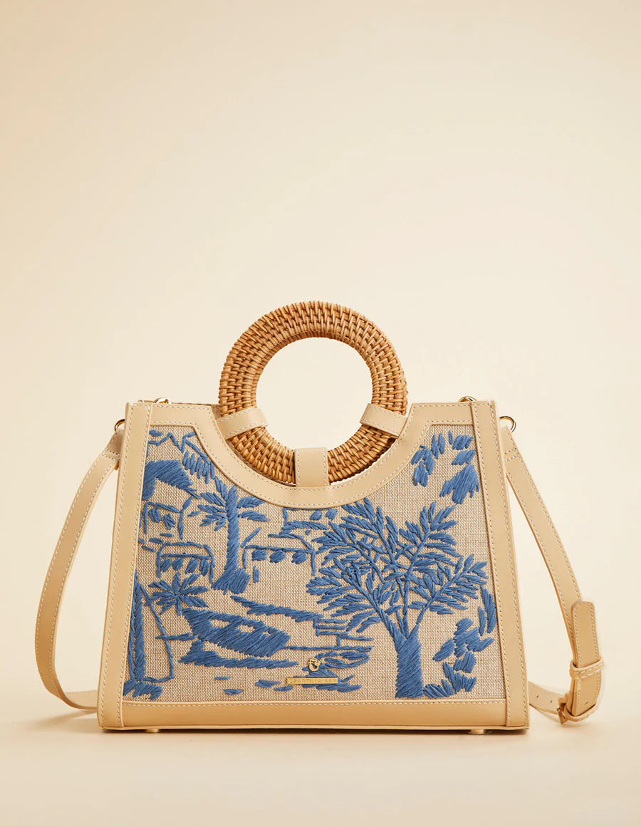 Straw Sienna Satchel Daise Seascape