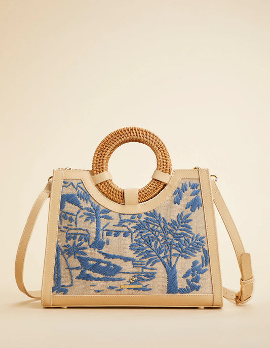 Straw Sienna Satchel Daise Seascape