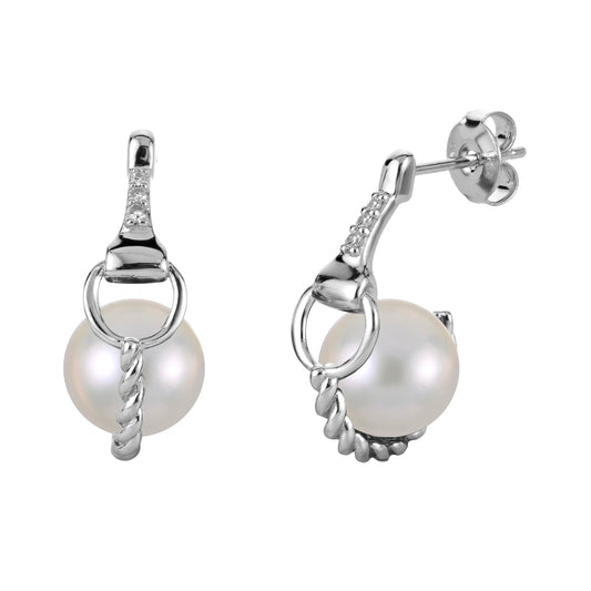 Imperial Pearl & Diamond Earrings