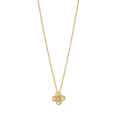 Berry Clover Station Necklace, 16"+2" - Gold
