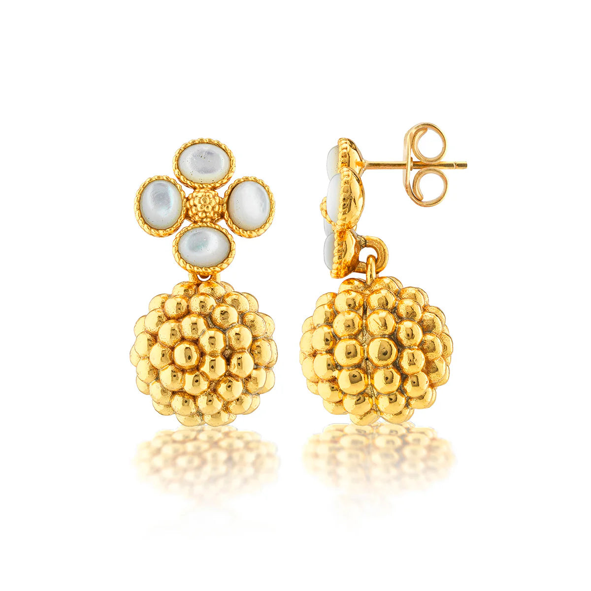 Berry Clover Drop Earrings - MOP Regular Price