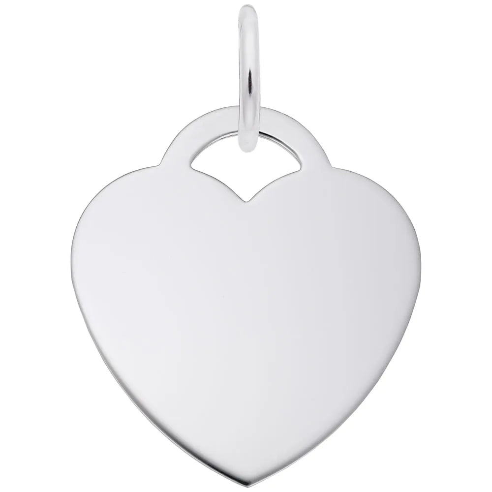 Sterling Silver Engravable Heart Charm