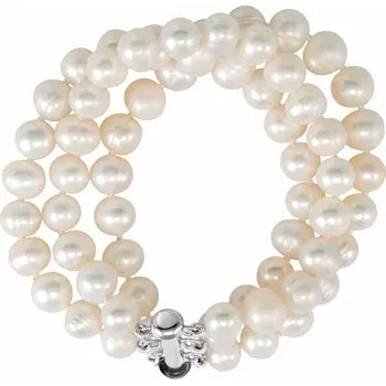 Cultured White Freshwater Pearl Bracelets
