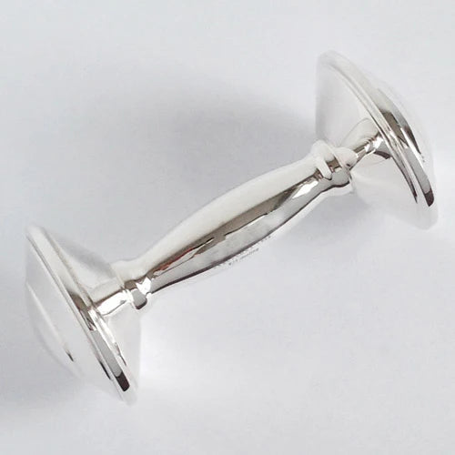 Sterling Silver Dumbbell Baby Rattle