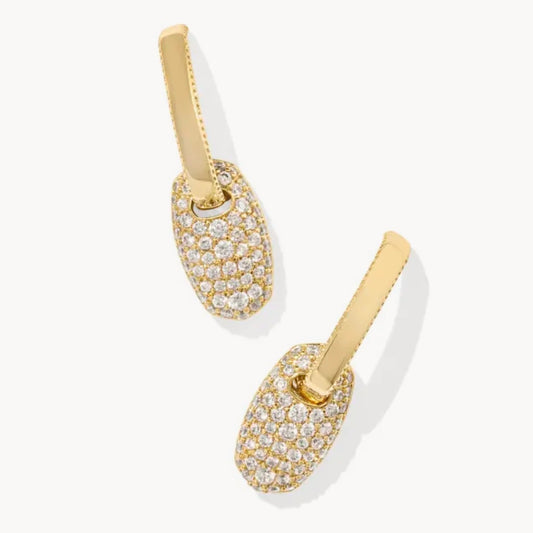 Bailey Gold Pave Huggie Earrings