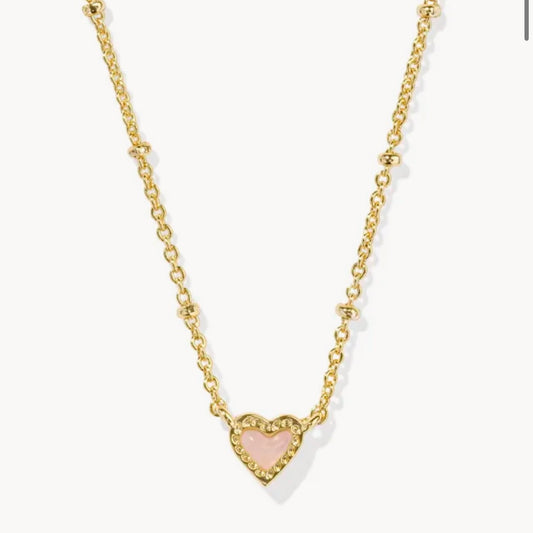 Mini Ari Heart Gold Satellite Pendant Necklace