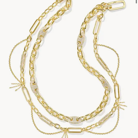 Bailey Gold Pave Convertible Statement Necklace