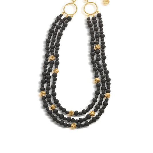 Berry 3-Strand Necklace - Ebony