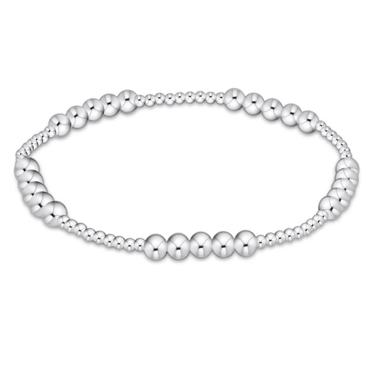 classic blissful pattern 2mm bead bracelet - 4mm sterling