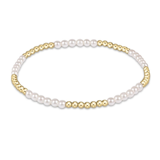 classic blissful pattern 2.5mm bead bracelet - 3mm pearl