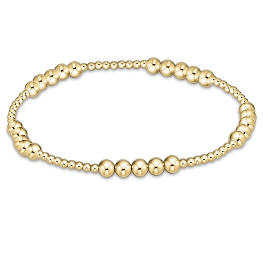 classic blissful pattern 2mm bead bracelet - 4mm gold