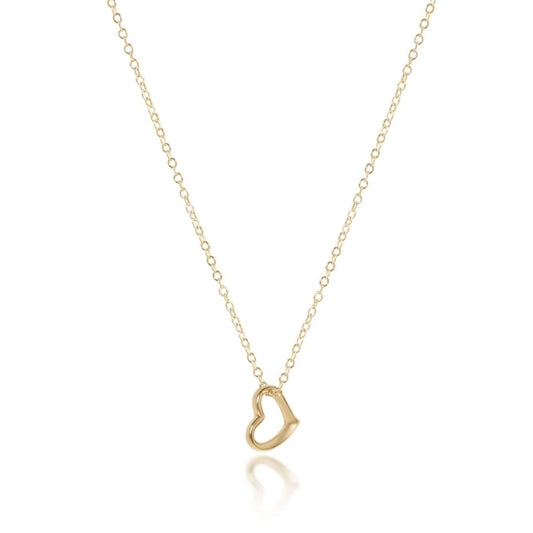 16" necklace gold - love small gold charm