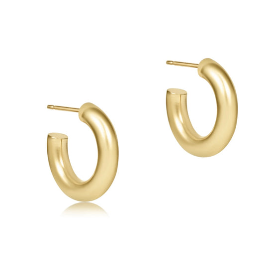 round gold 0.5" post hoop - 4mm - smooth