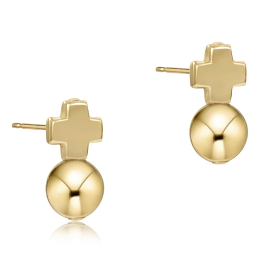 signature cross gold stud - classic gold