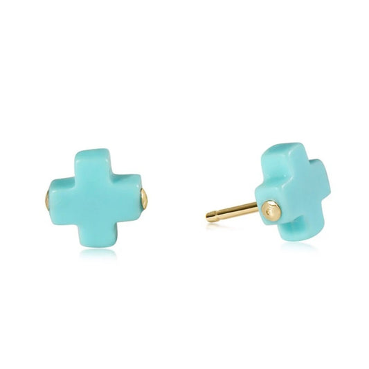 signature cross stud - turquoise