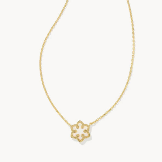 Snowflake Gold Short Pendant Necklace