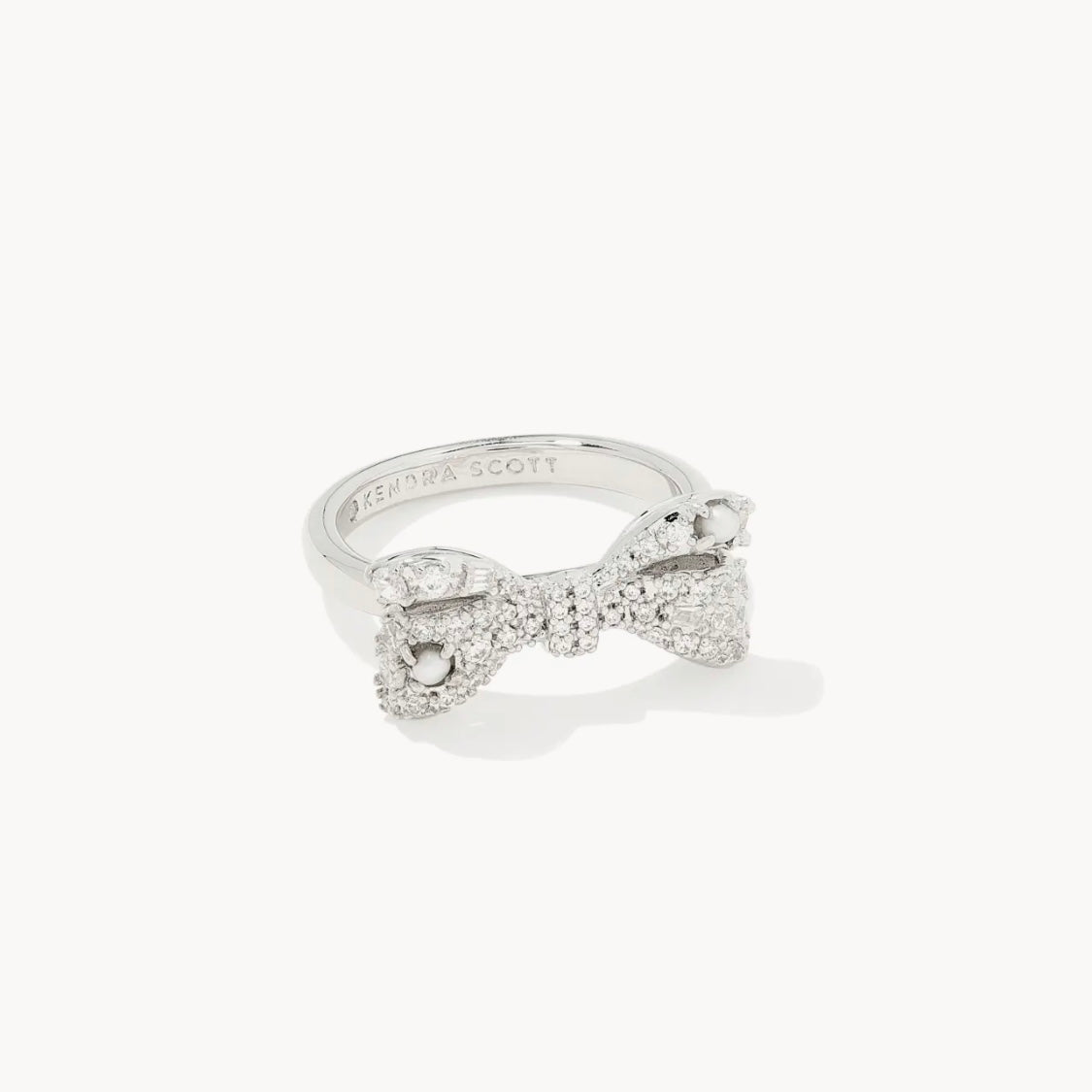 Krista Bow Cocktail Ring in White Mix