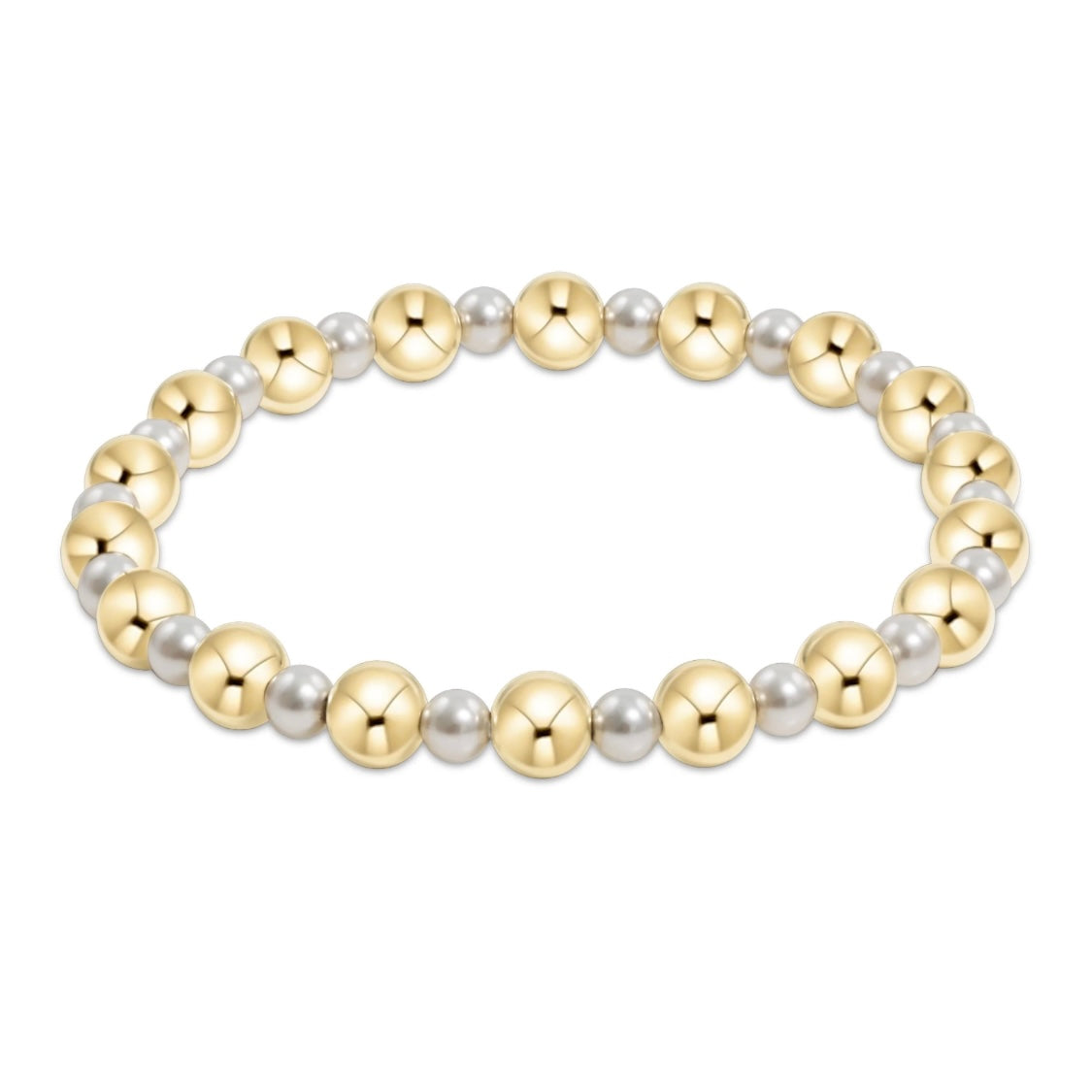 pearl grateful pattern 4mm bead bracelet  - 6mm gold