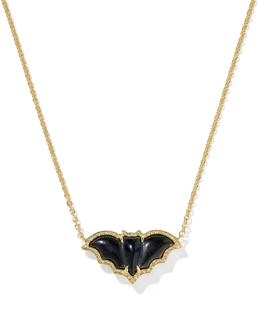 Bat Gold Short Pendant Necklace