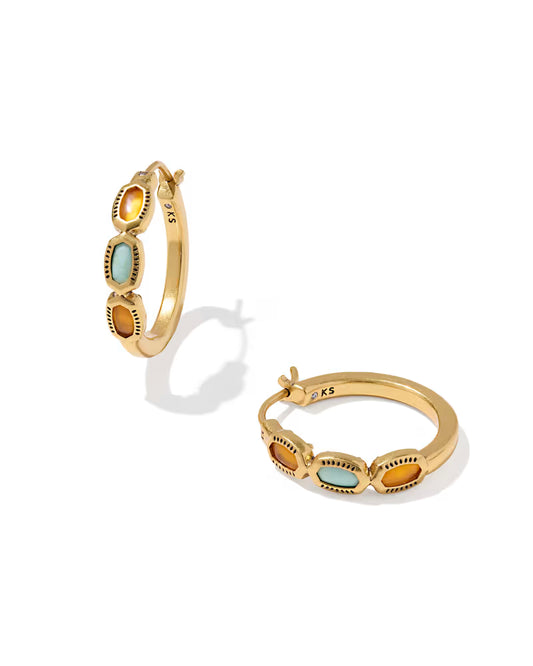 Mini Elisa Vintage Gold Hoop Earrings