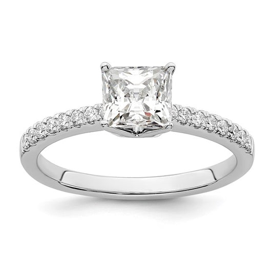 14K White Gold Diamond Princess Engagement Ring
