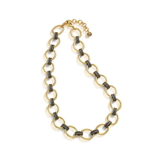 Cleopatra Grande Link Necklace - Gold/Midnight