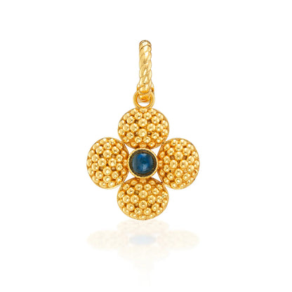 Berry Clover Double Sided Pendant - Blue Labradorite
