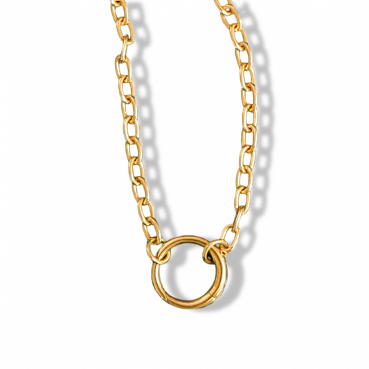 Southern Gates® Gold Plated Oval Linked Necklace With Hinged Ring