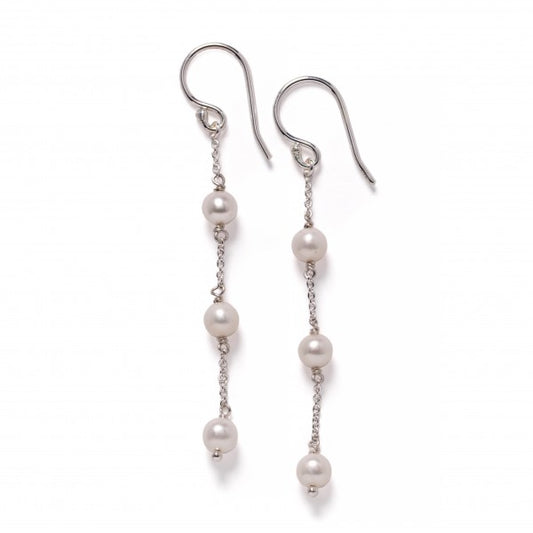 Southern Gates® Ariel 3 Pearl Station Earrings