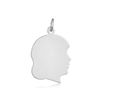 Sterling Silver Engravable Girl Silhouette Charm