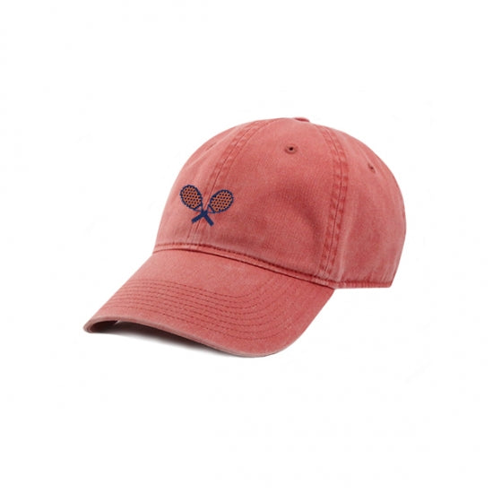 Crossed Racquets Nantucket Red Needlepoint Hat