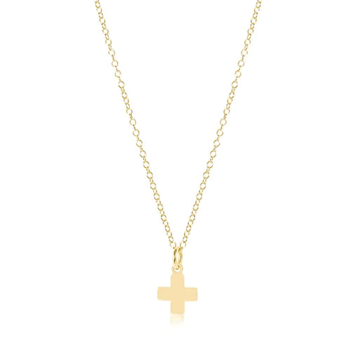 16" necklace gold - signature cross gold charm
