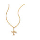 14k Gold Scrolling Vine Cross Necklace