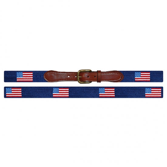 American Flag (Navy) Needlepoint Belt